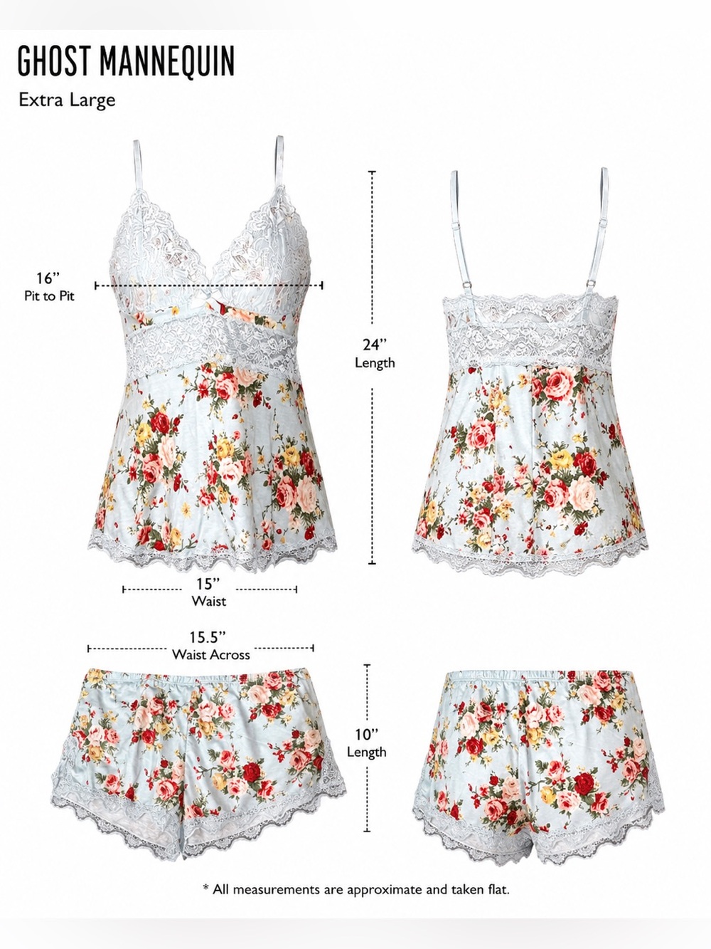 Avidlove Floral Lace Pajama Set – Women’s 2-Piece Sleepwear – XL NWT - Picture 5 of 12